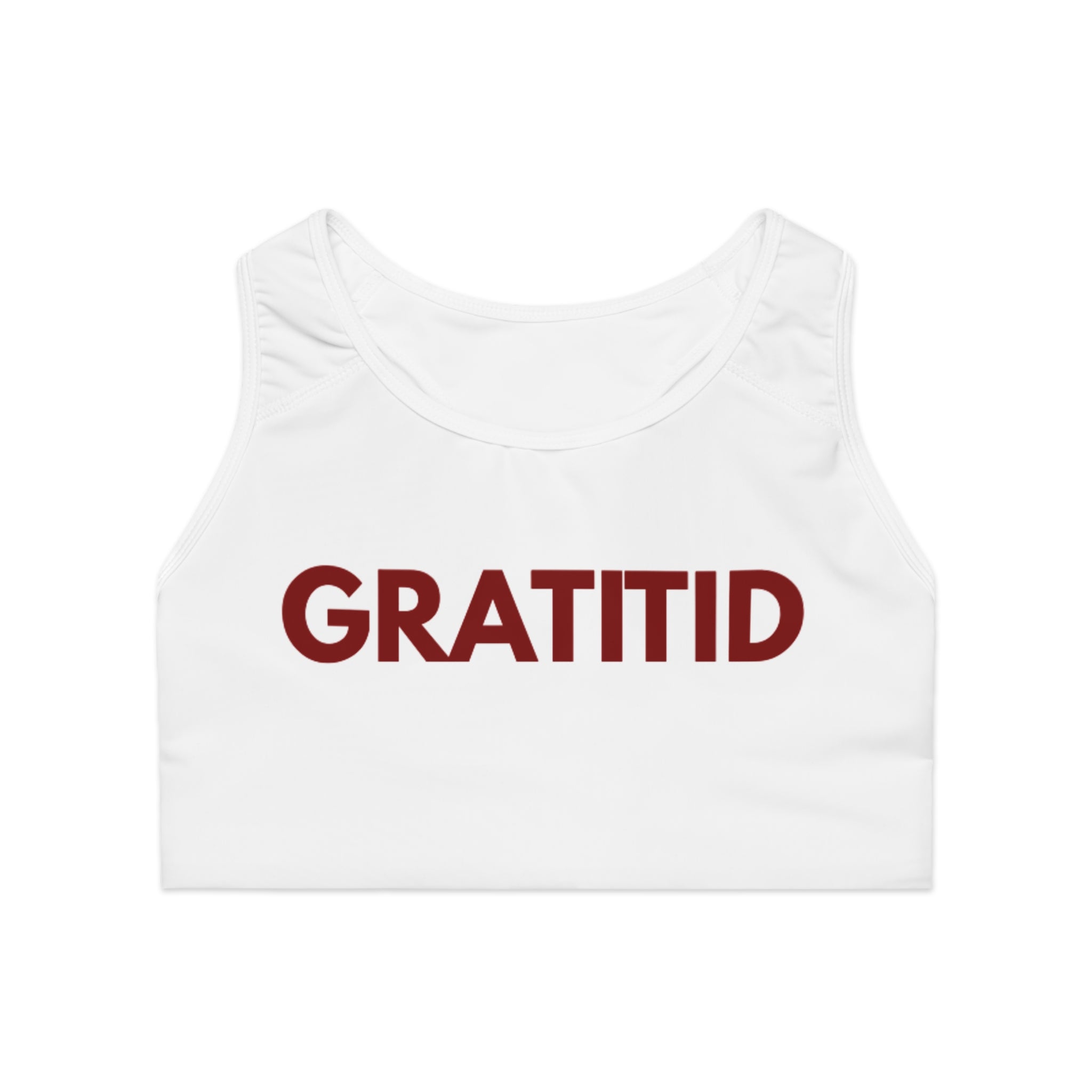"GRATITD 1012" Sports Bra — Motivational Activewear Crop Design By CHENÈT