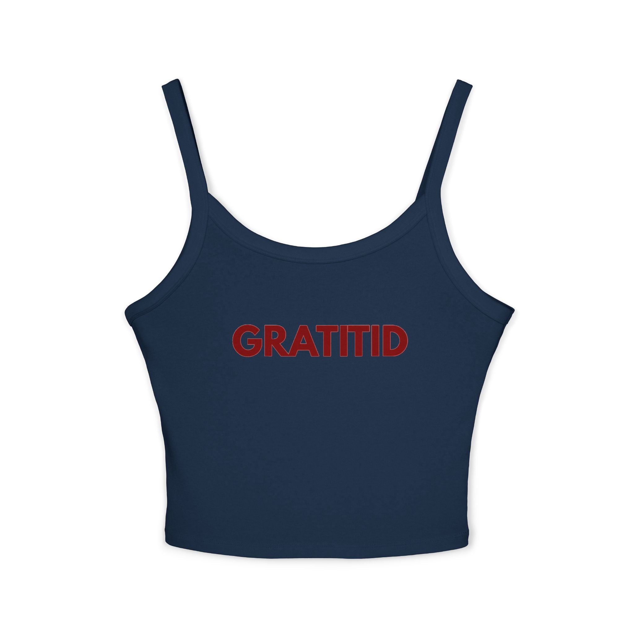 "GRATITID" Women's Spaghetti Strap Tank Top Design by CHENÈT