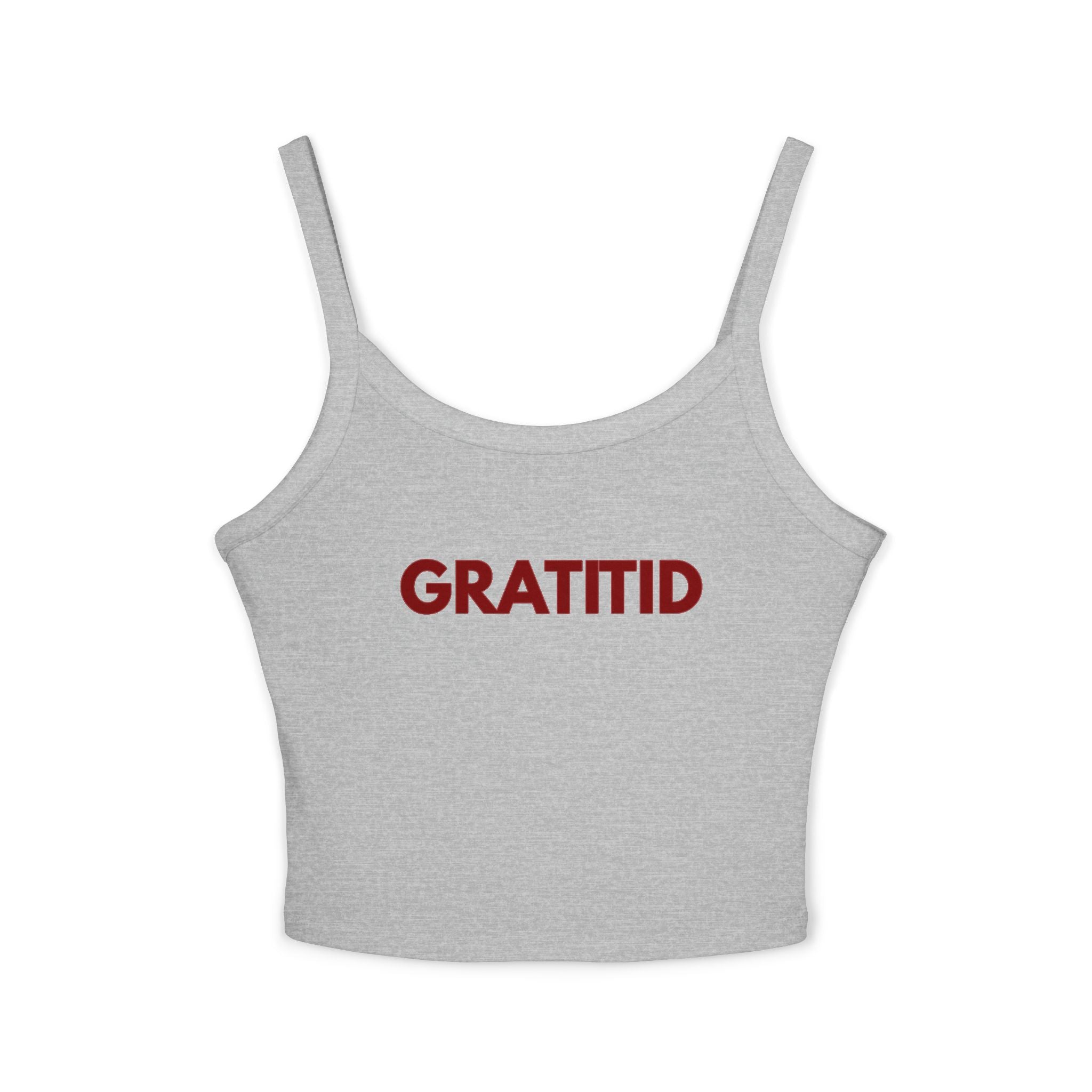 "GRATITID" Women's Spaghetti Strap Tank Top Design by CHENÈT