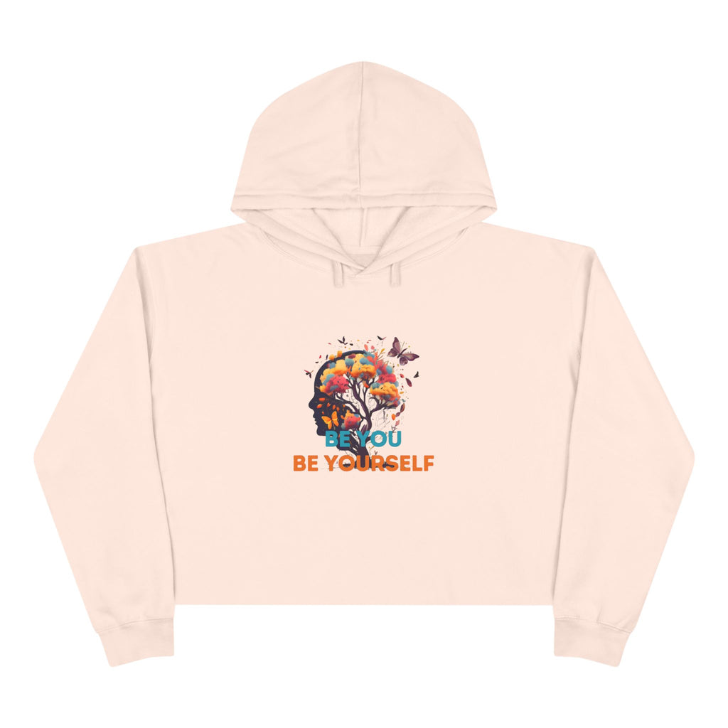"BY-BY" Crop Hoodie — Floral Skull Graphic Design by CHENÈT