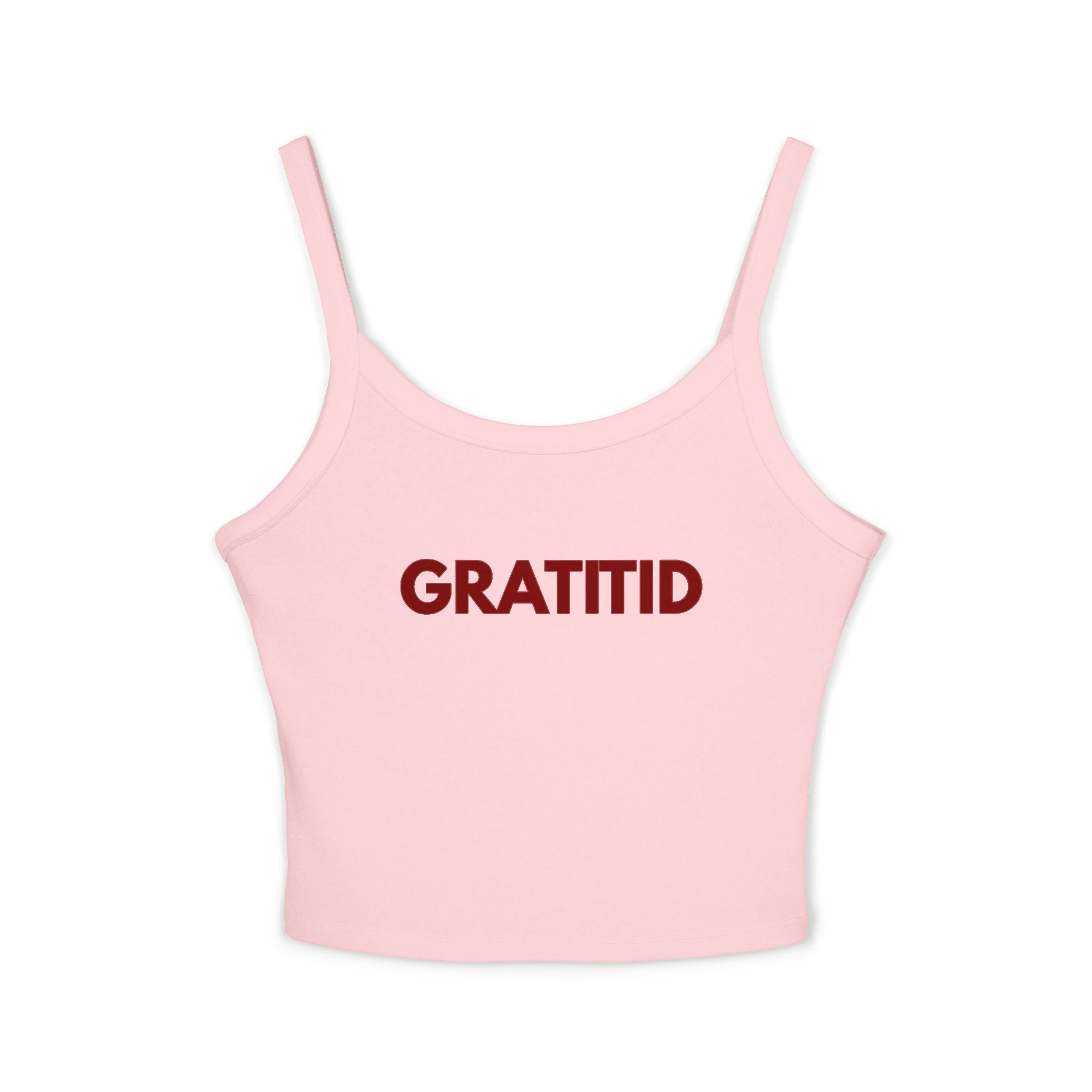 "GRATITID" Women's Spaghetti Strap Tank Top Design by CHENÈT