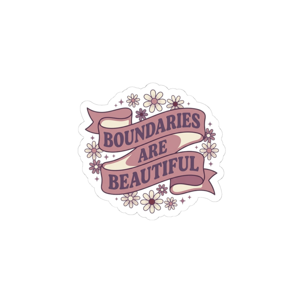 Boundaries Are Beautiful Kiss-Cut Sticker | Design By CHENÈT
