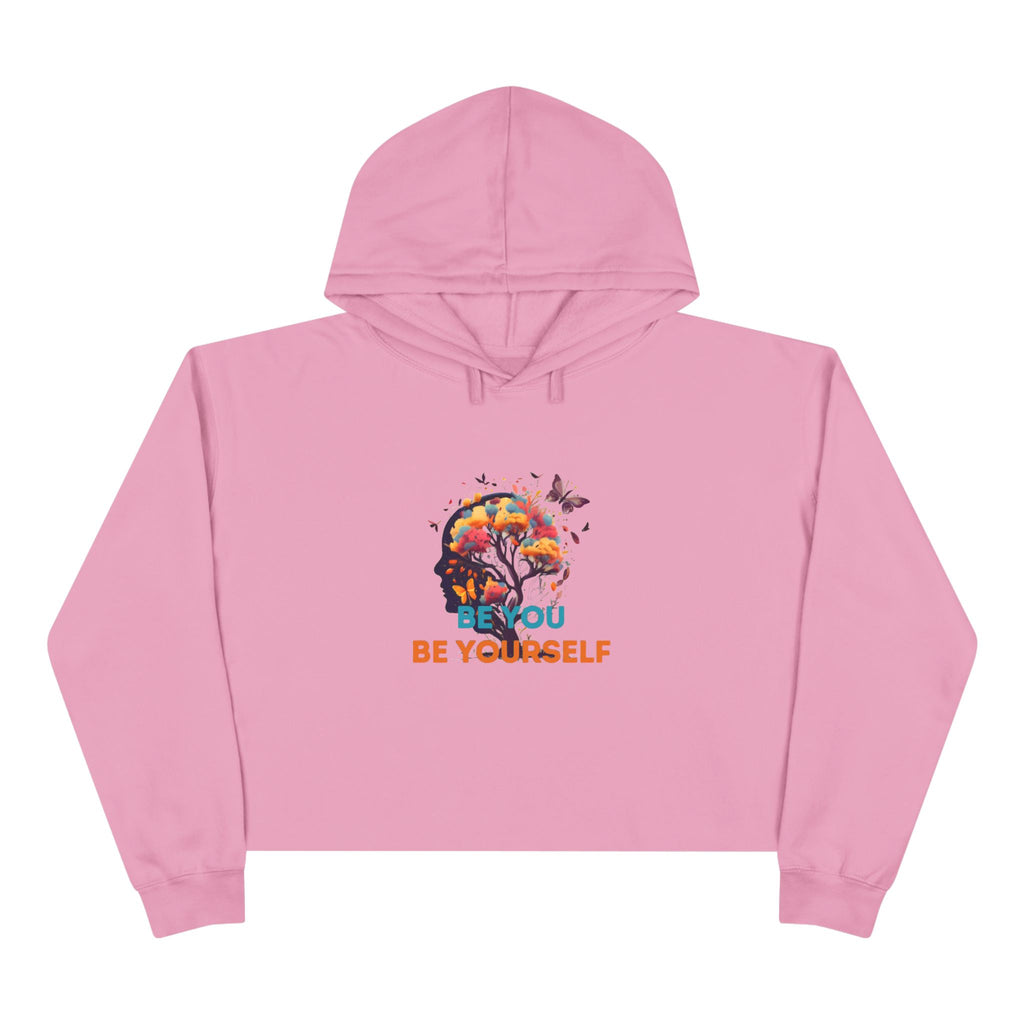 "BY-BY" Crop Hoodie — Floral Skull Graphic Design by CHENÈT