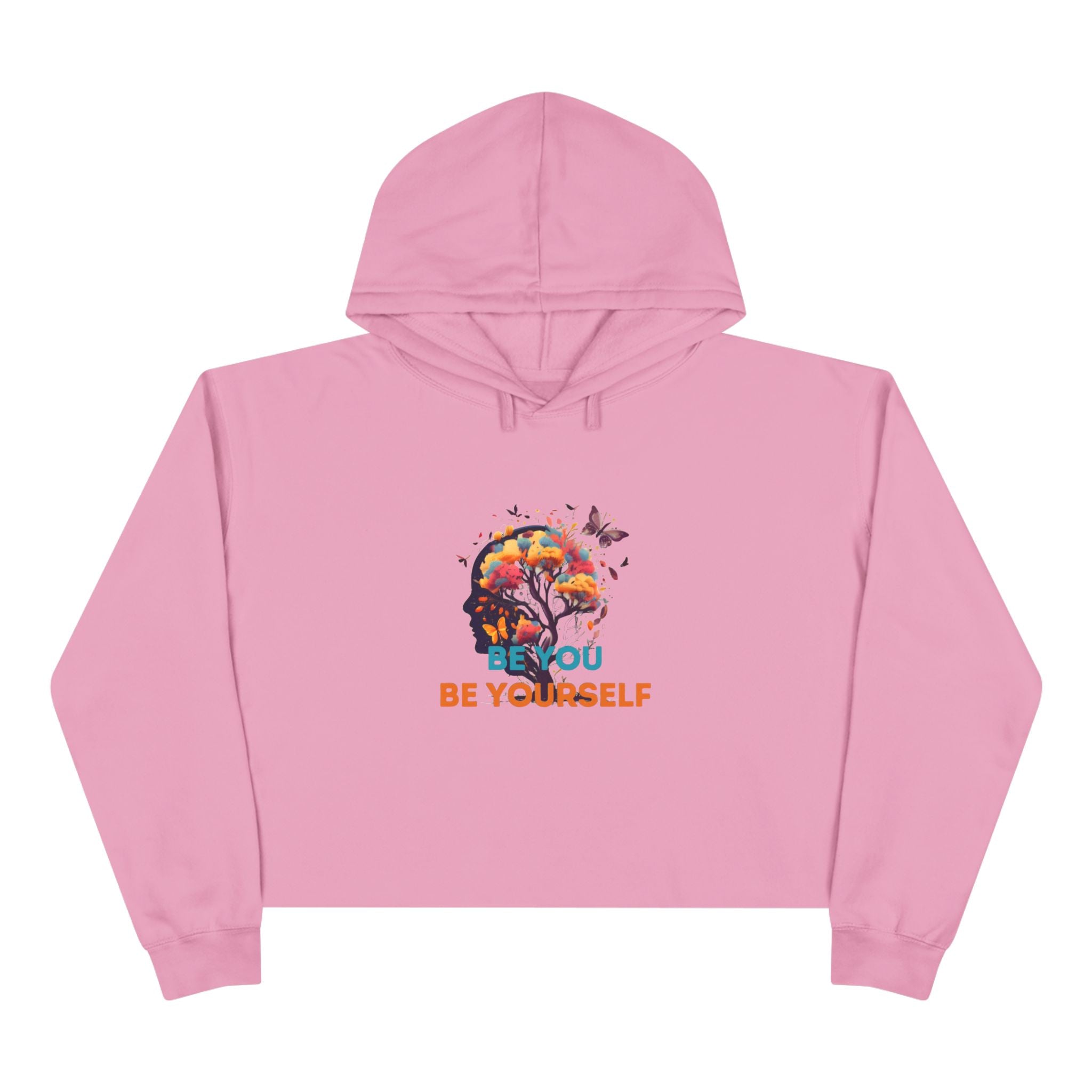 "BY-BY" Crop Hoodie — Floral Skull Graphic Design by CHENÈT