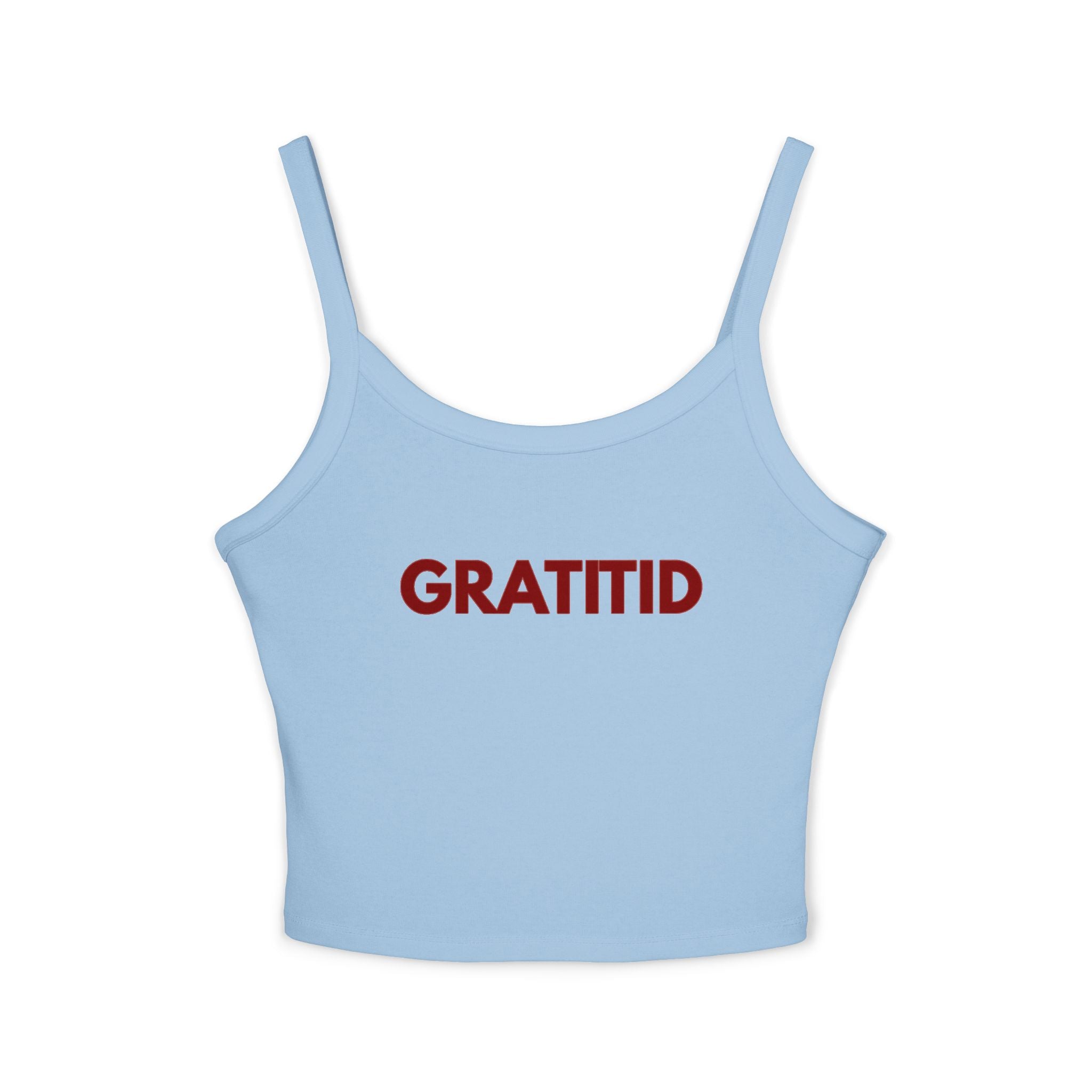 "GRATITID" Women's Spaghetti Strap Tank Top Design by CHENÈT