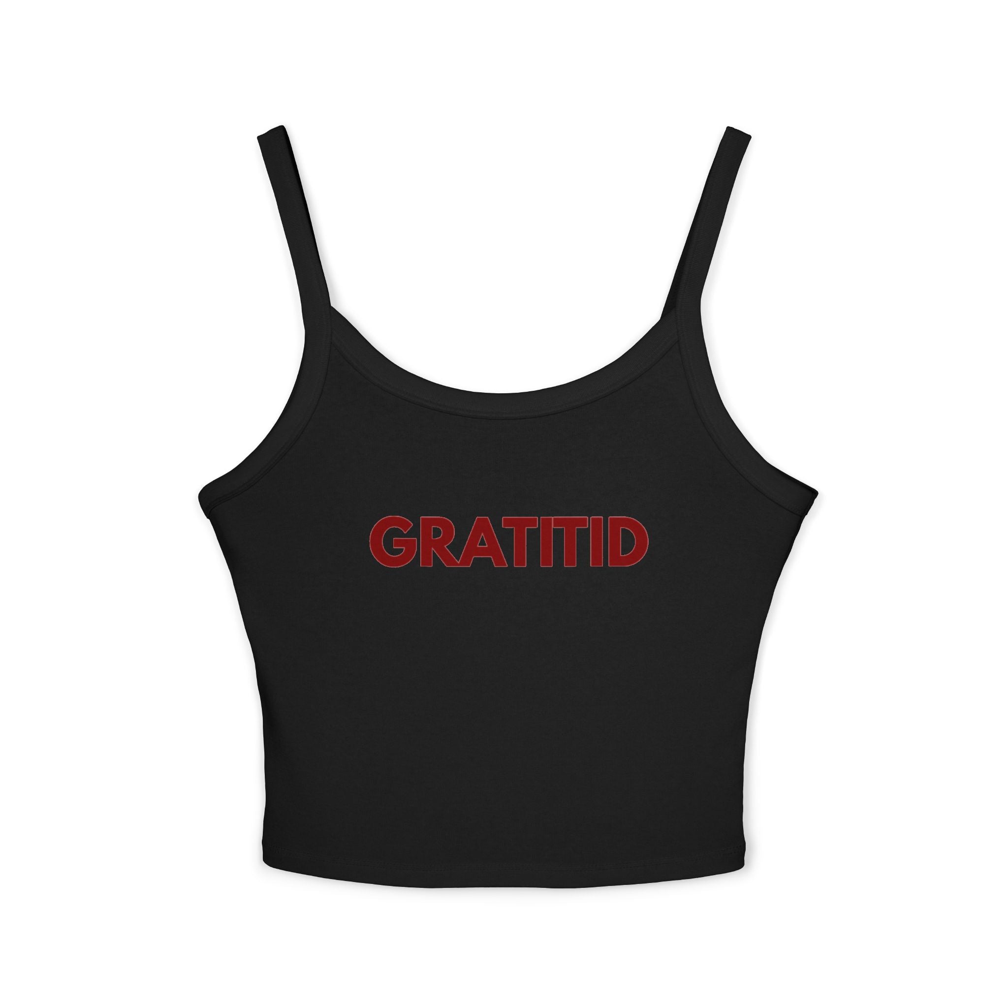 "GRATITID" Women's Spaghetti Strap Tank Top Design by CHENÈT