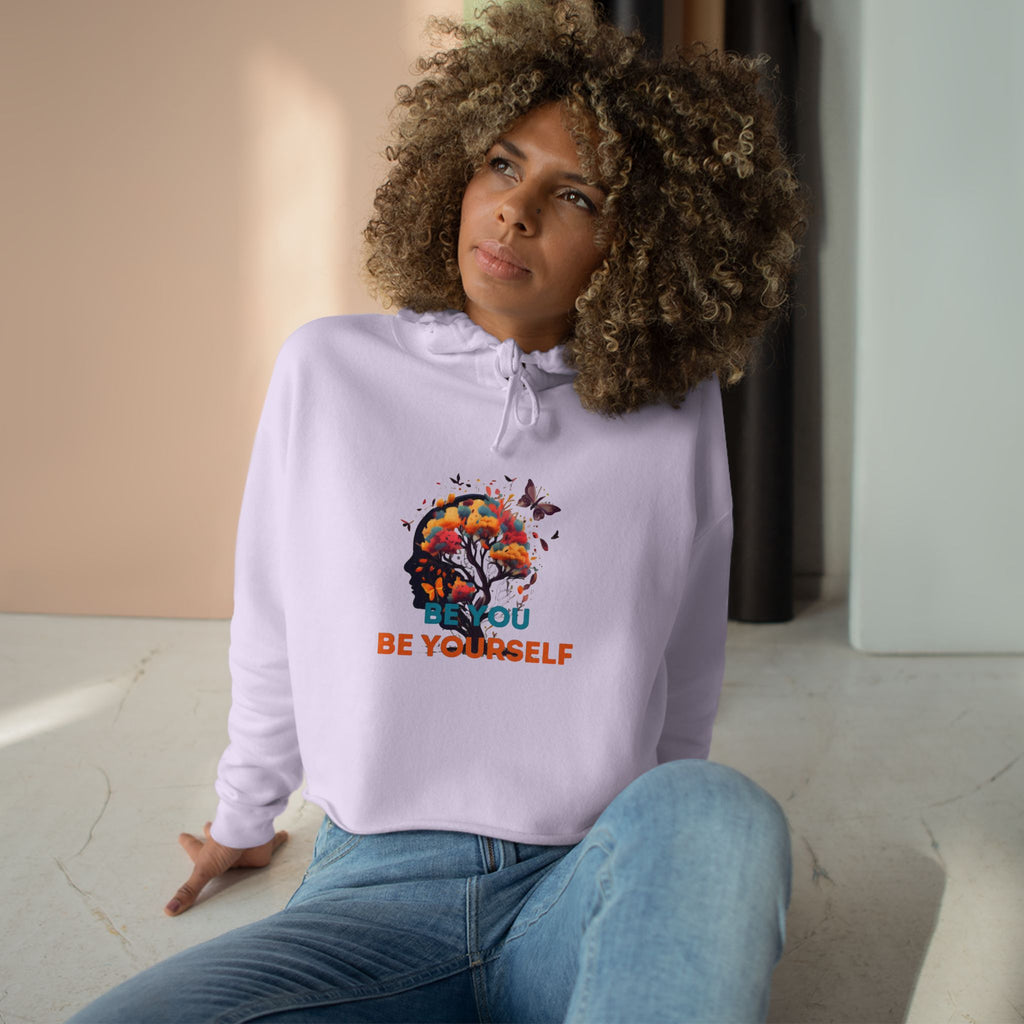 "BY-BY" Crop Hoodie — Floral Skull Graphic Design by CHENÈT