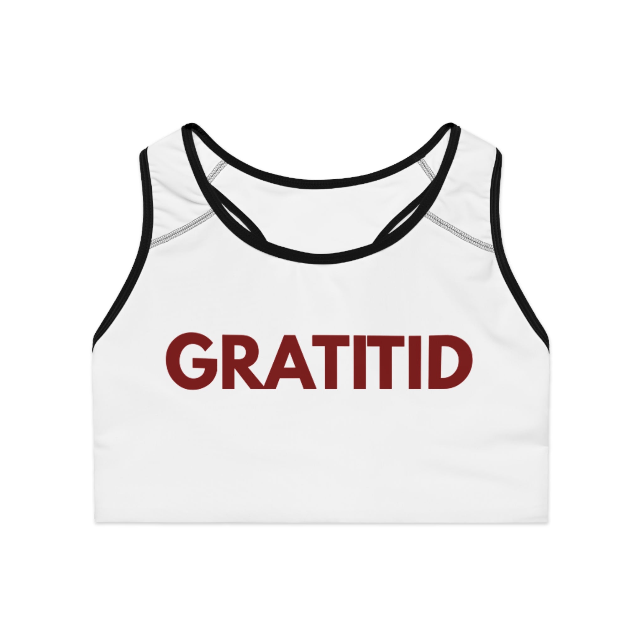 "GRATITD 1012" Sports Bra — Motivational Activewear Crop Design By CHENÈT